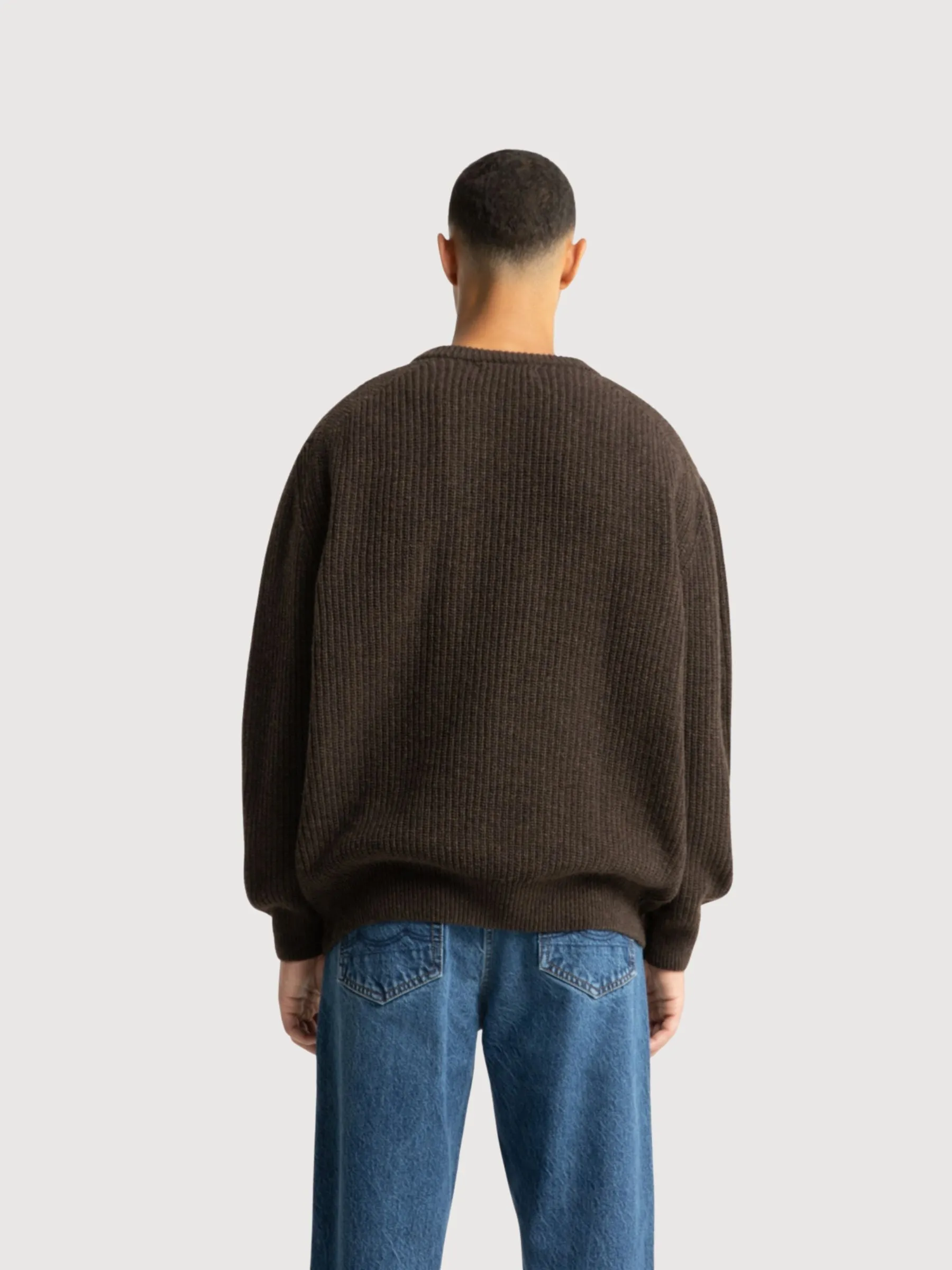 Hector  Brown Man Knit Pullover | King Of Indigo