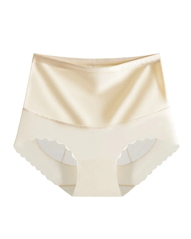 High Waisted Tummy-Controlling Silk Temperature-Changing Antibacterial Crotch Panties