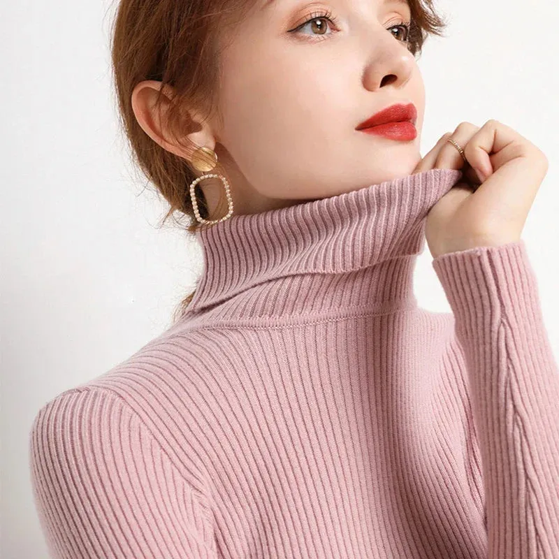 Ivyshape | Cozy Turtleneck Sweater for Women