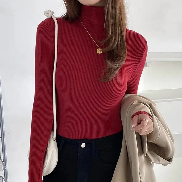 Ivyshape | Cozy Turtleneck Sweater for Women