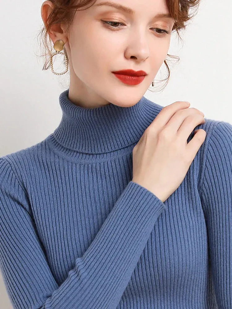 Ivyshape | Cozy Turtleneck Sweater for Women