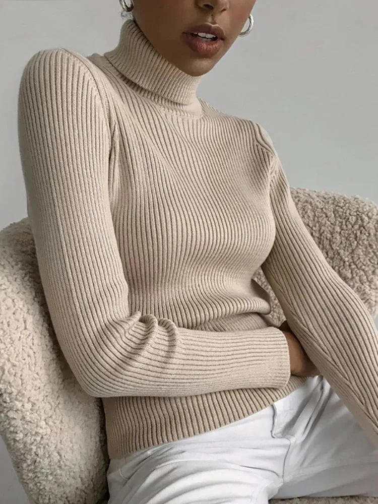 Ivyshape | Cozy Turtleneck Sweater for Women