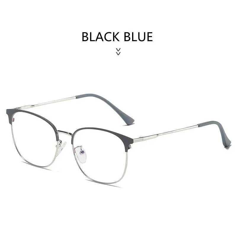 Kocolior Unisex Full Rim Square Acetate Alloy Brow Line Eyeglasses 9123