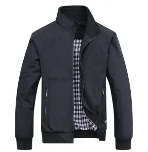 Men's Casual Slim Fit Lightweight Zip Up Softshell Bomber Jacket