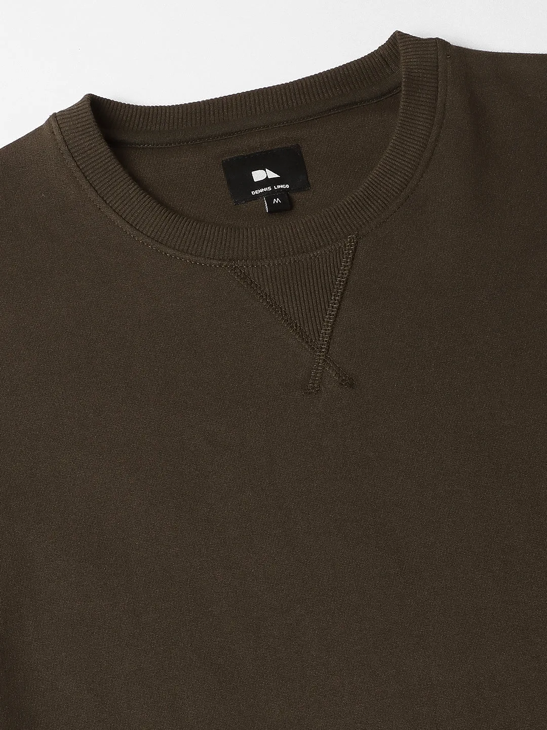 Men's Mock Neck Relaxed Fit Solid Olive Sweatshirt