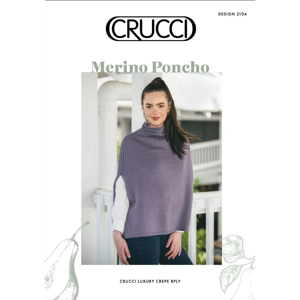 Merino Poncho Knitting Pattern (CRU2104)