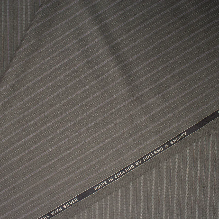 Mid Grey Striped Super 170s Suiting