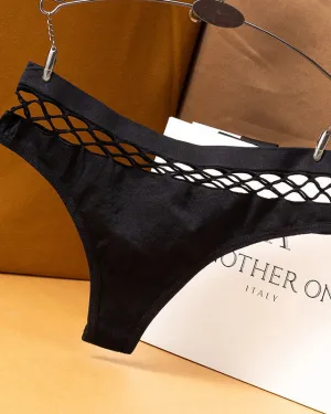 Mid-Rise High-Elastic Butt-Lifting Fishnet Thong