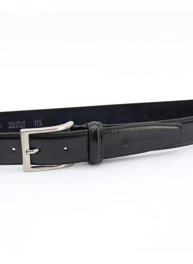 R Roncato Men's Calf Leather Belt, Made in Italy, All-Year Round Wear, Classic Design, Blue