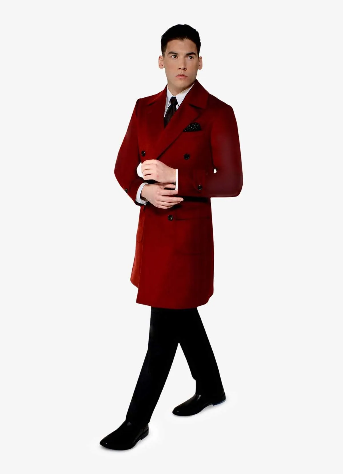 Red Cashmere Overcoat