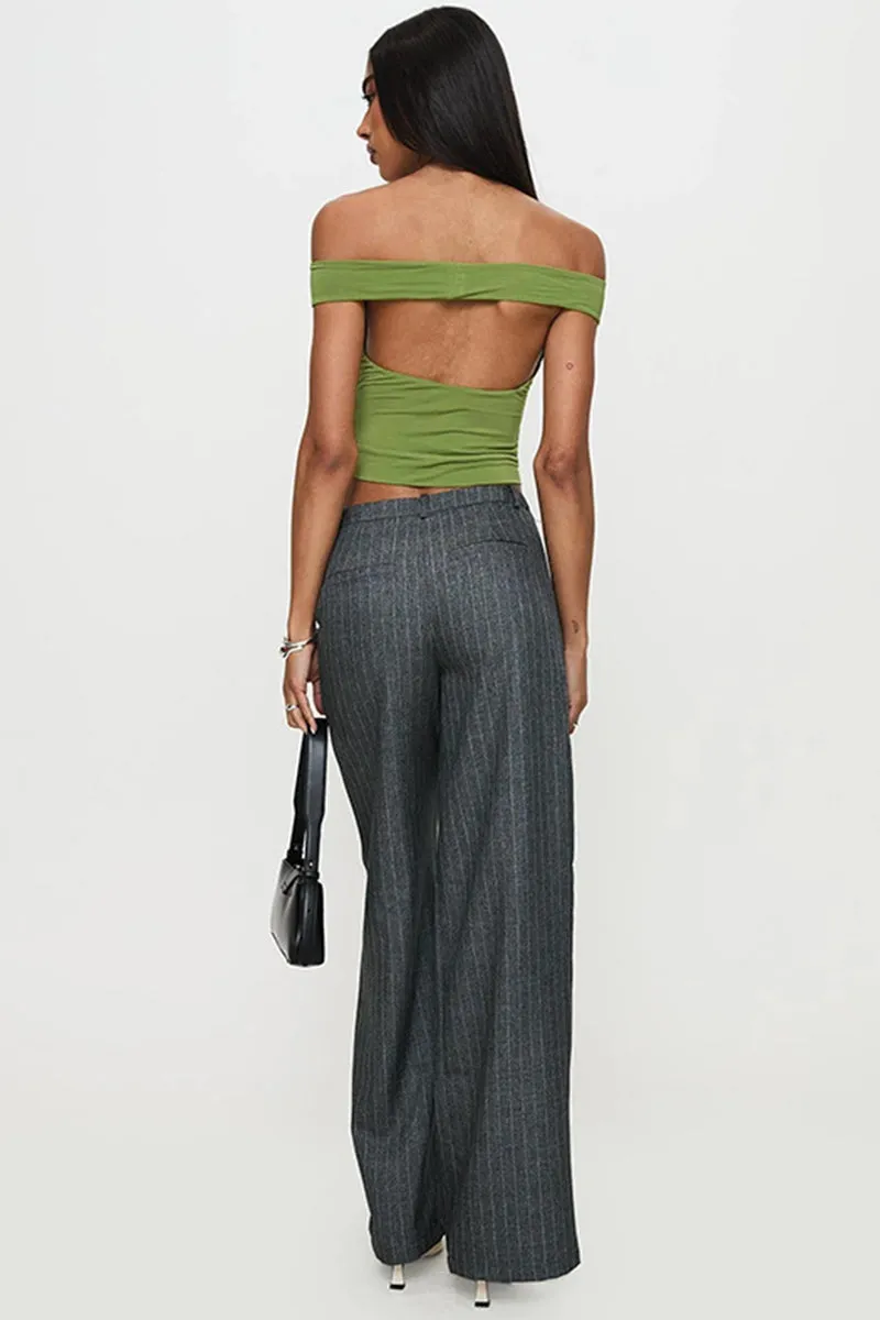 Solid Backless Sleeveless Crop Top