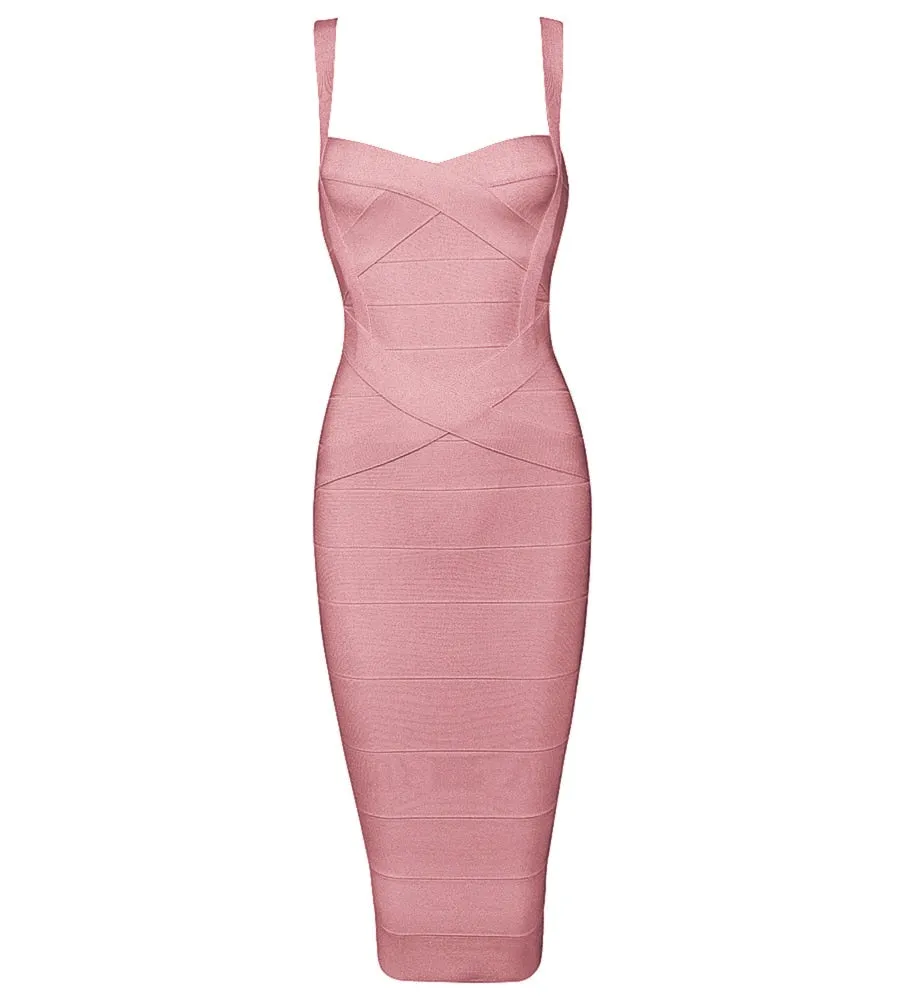 Spaghetti Strap Bodycon Midi Dress