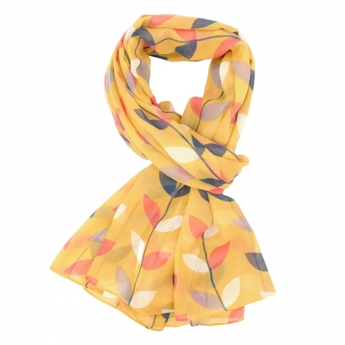 Vines & Leaves Scarf Yellow