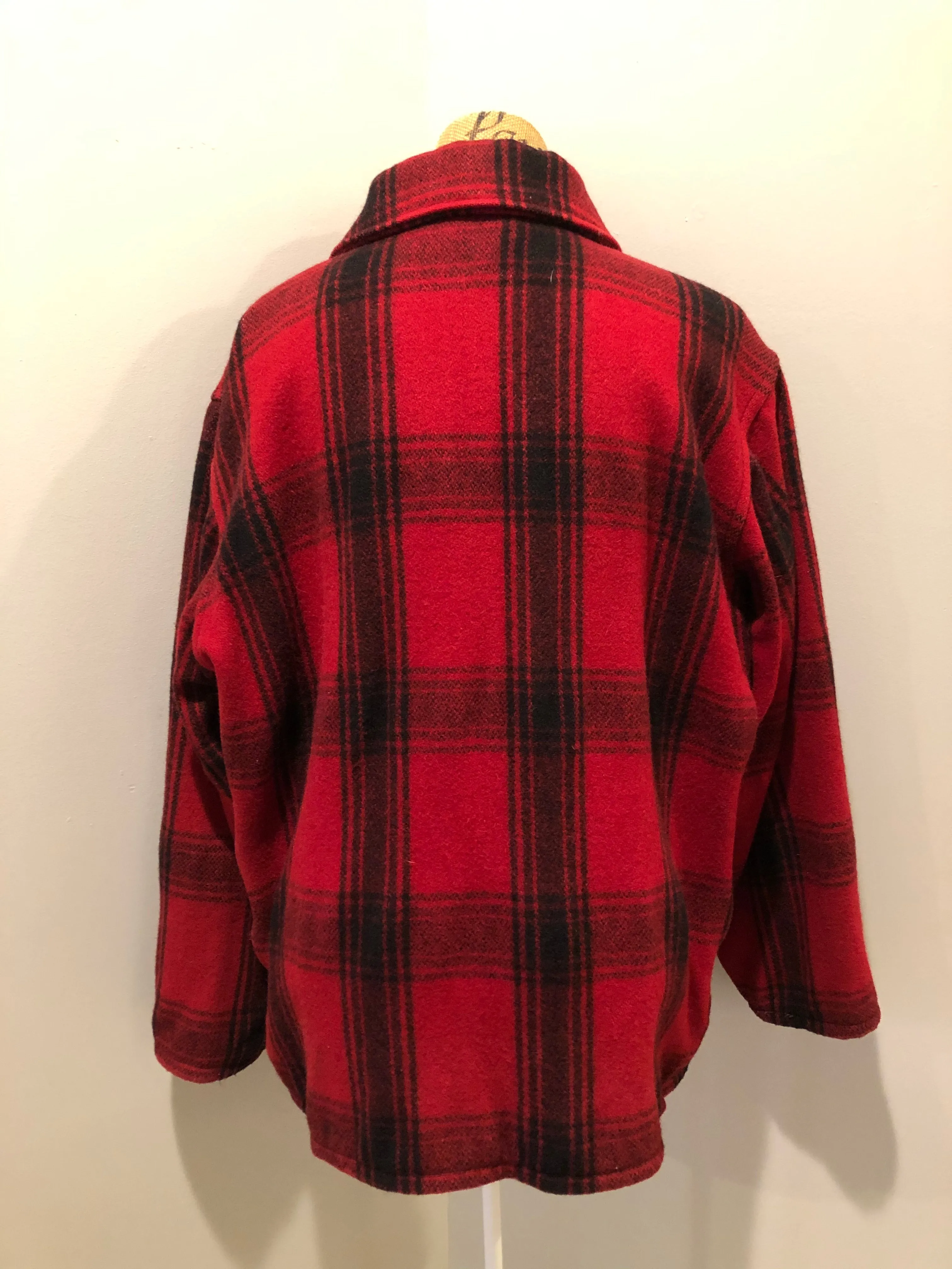 Vintage Johnson Woolen Mills Red Plaid Wool Hunting Jacket