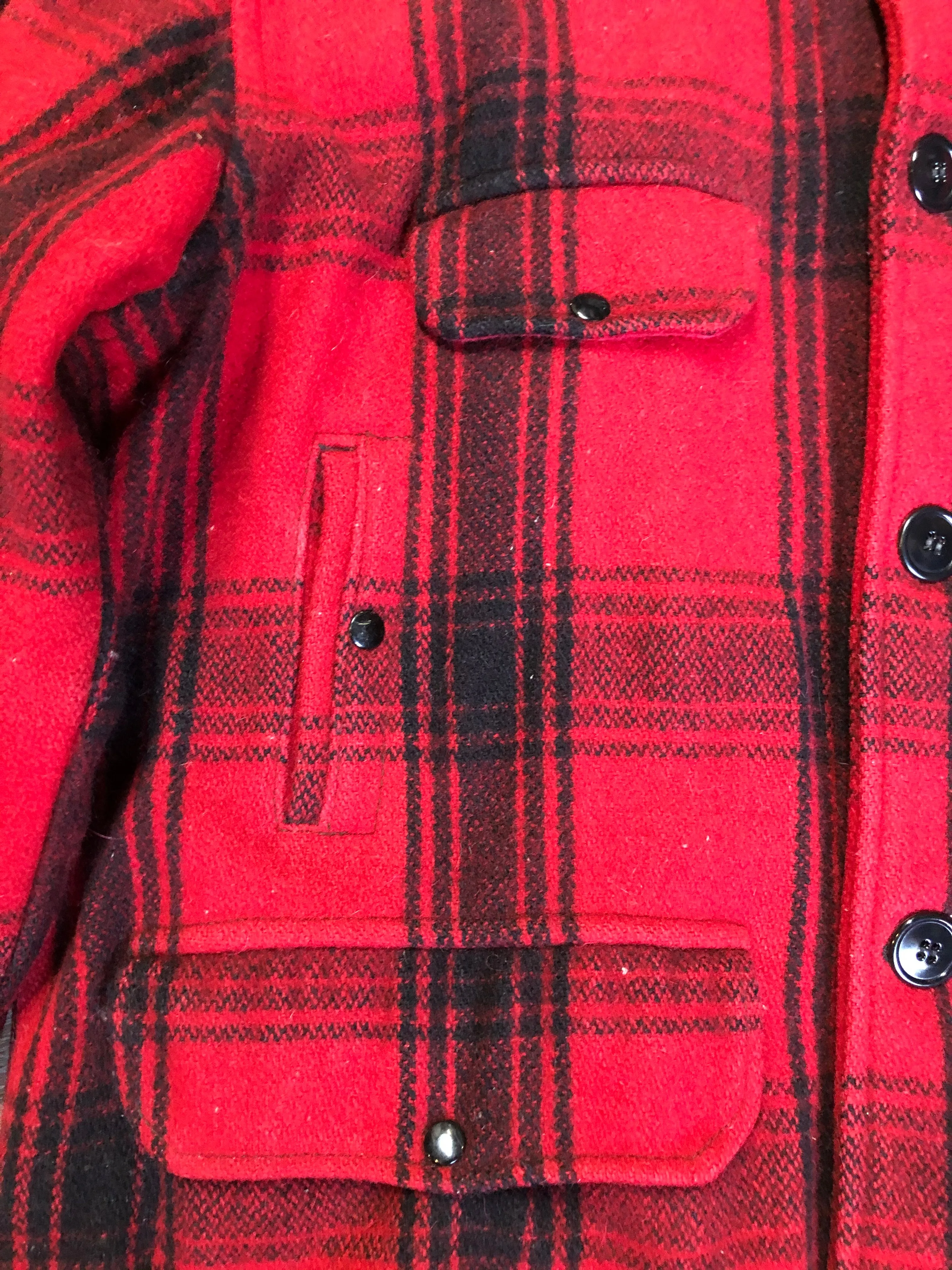 Vintage Johnson Woolen Mills Red Plaid Wool Hunting Jacket