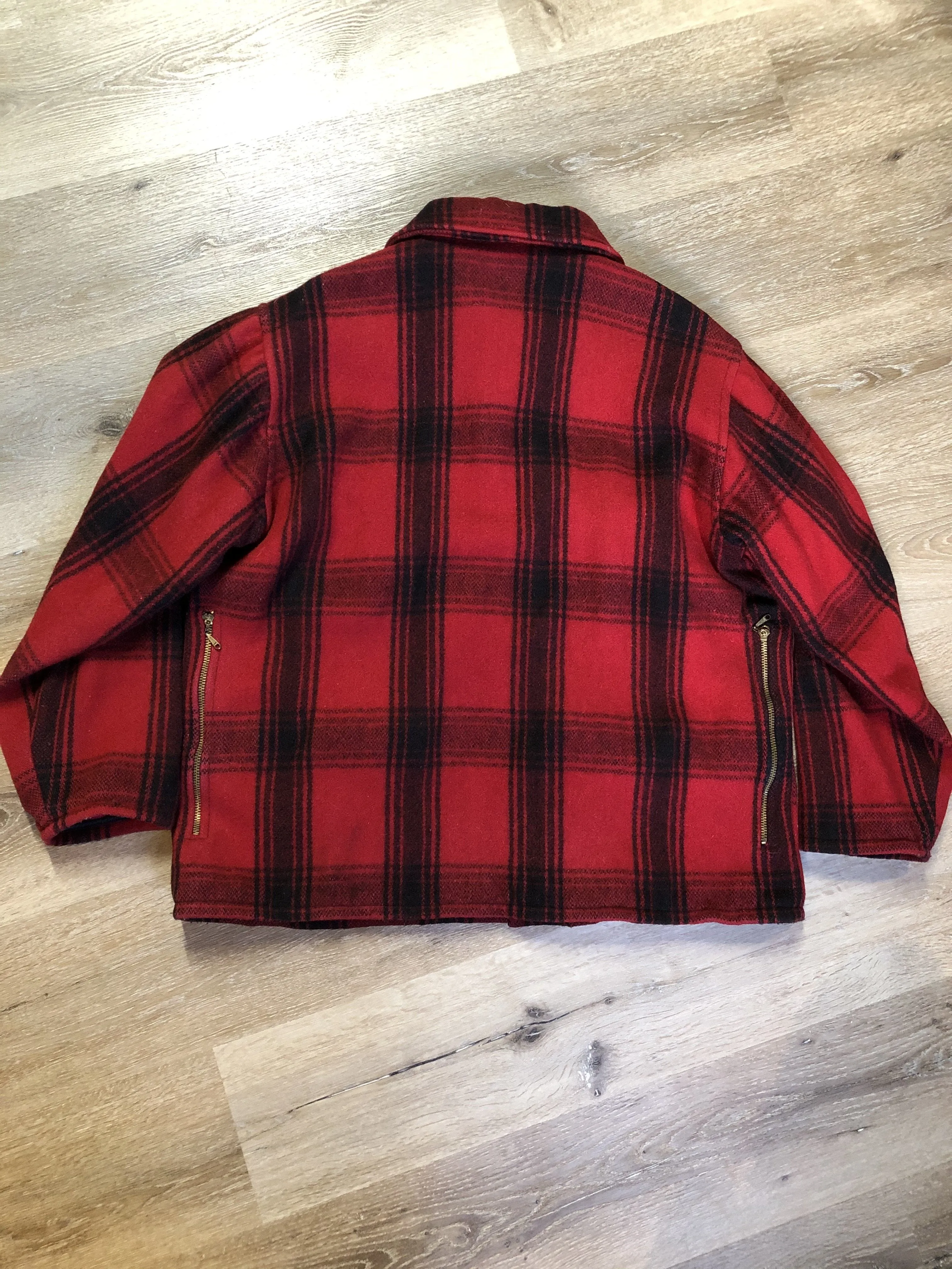 Vintage Johnson Woolen Mills Red Plaid Wool Hunting Jacket