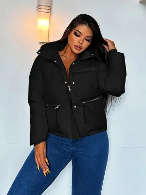 Women's Casual Short Down Jacket with Zipper | Ideal for Autumn/Winter