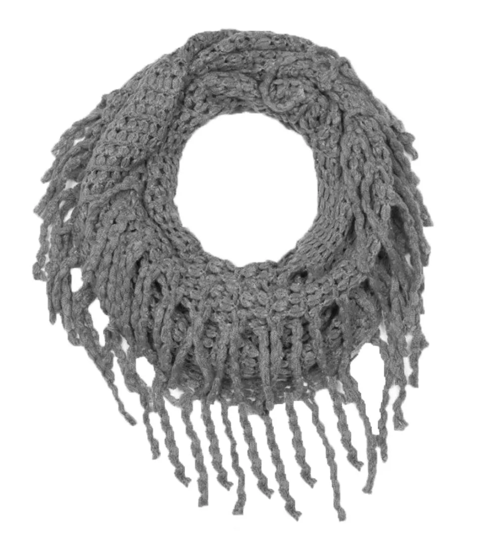 Womens Gorgeous Cozy Winter Knitted Square Pattern Infinity Loop Scarf