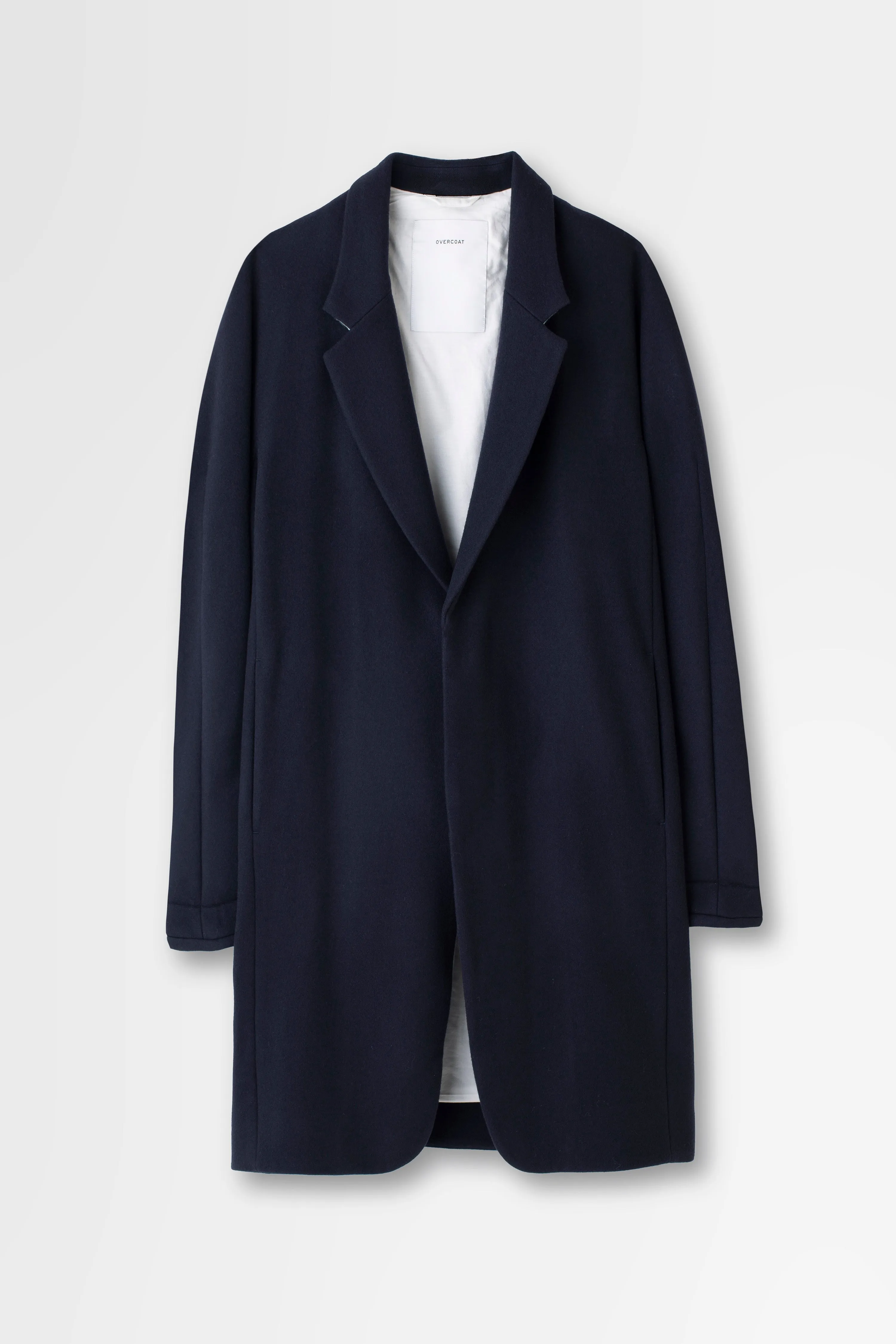 Wool Melton Overcoat in Navy