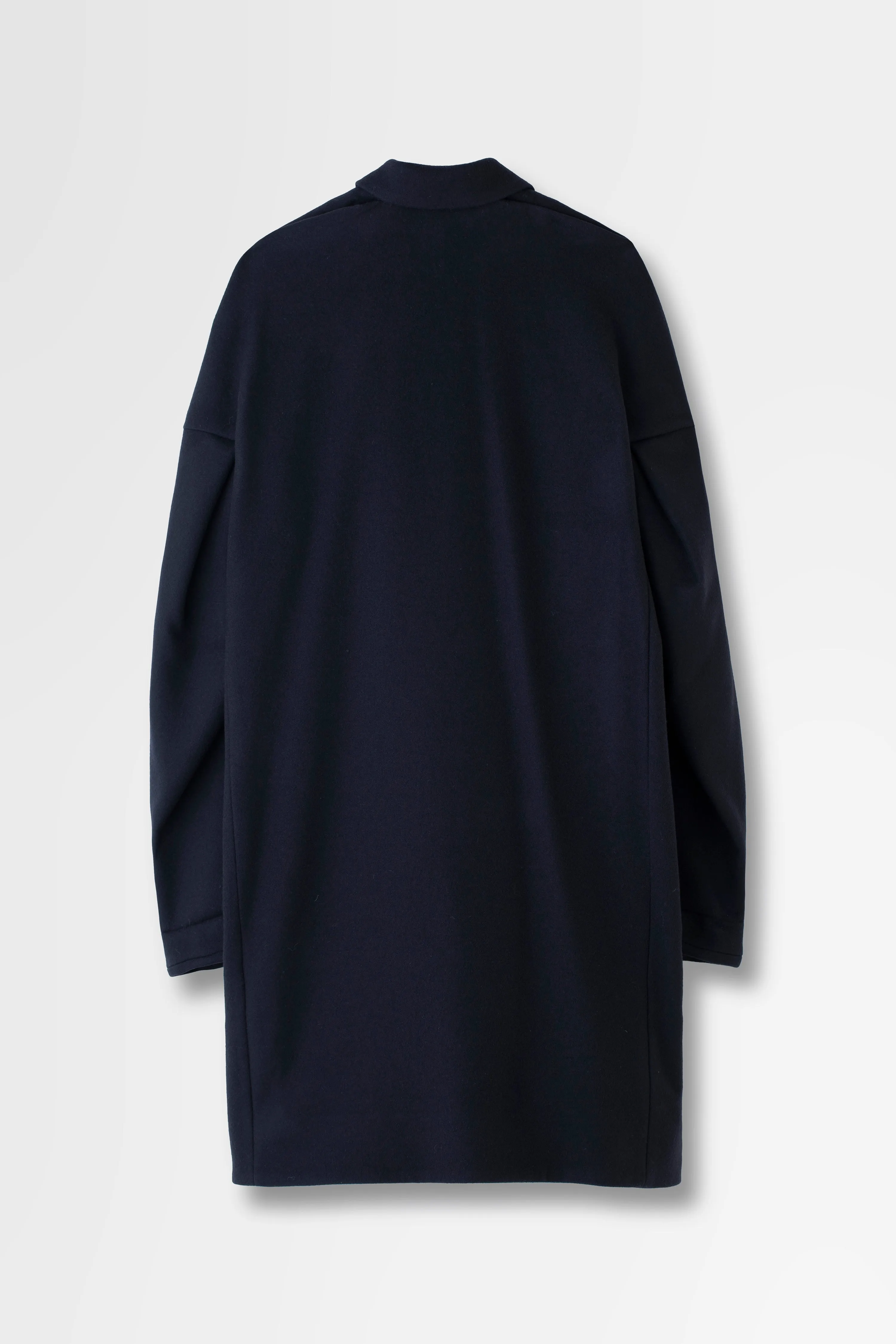 Wool Melton Overcoat in Navy